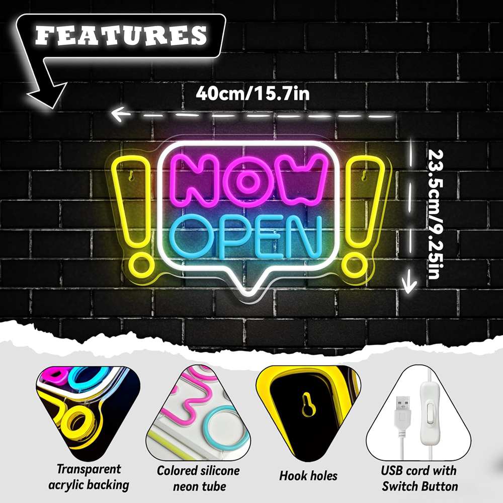 LED Open Signs for Business, Open Welcome LED Neon Sign Light, Bright ...