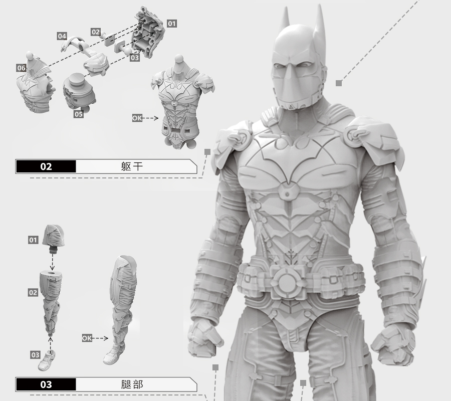 [Genuine] DC Batman Building Block Minifigure Mystery Box Arkham Knight ...