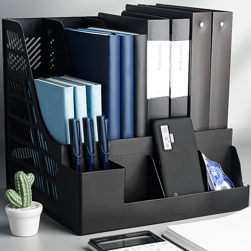 PP Material 4-Column Multi-functional Storage Rack for File Data, Books ...