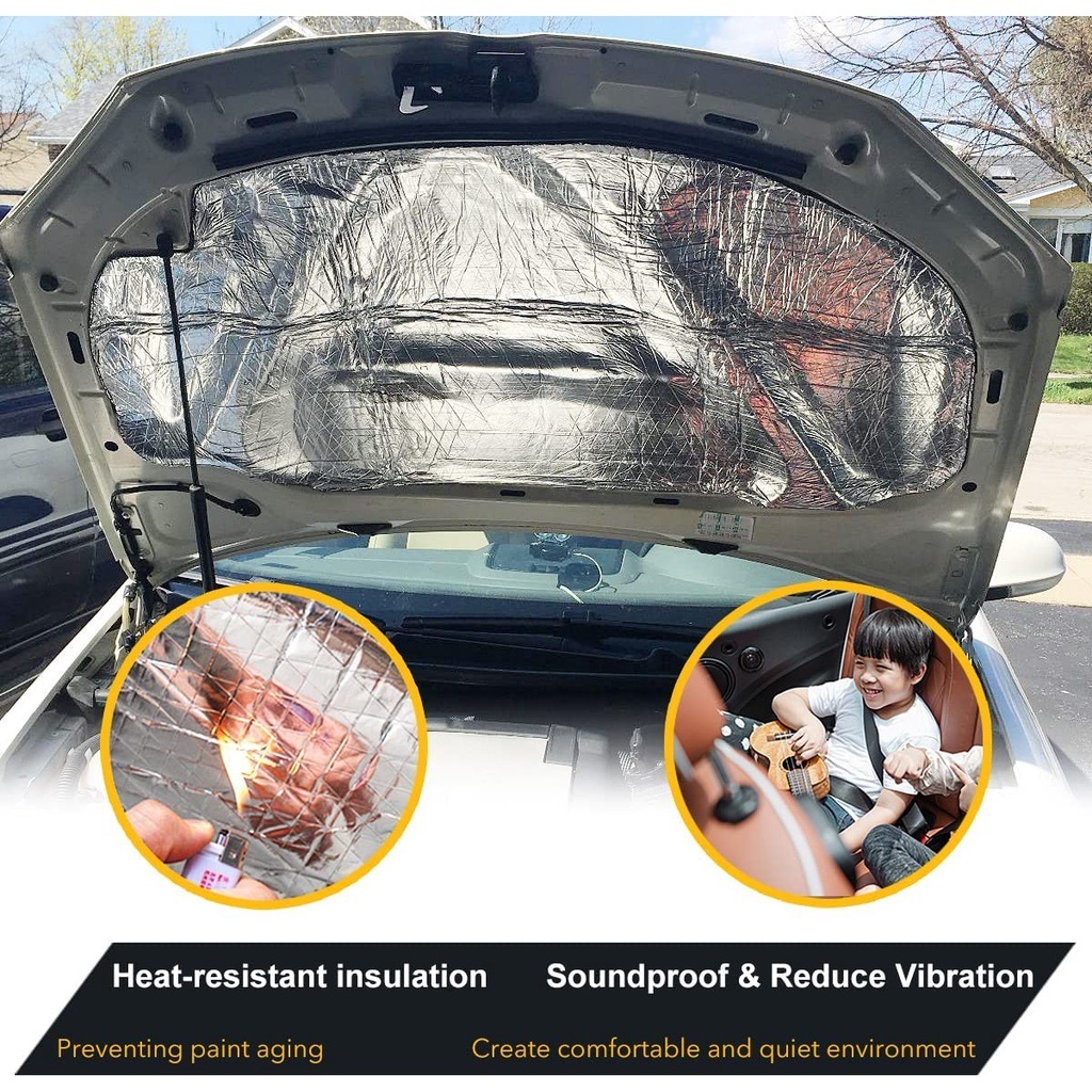 5/10/20/30mm Aluminum Foil Sound Heat Insulation Foam, 100x50cm Car ...