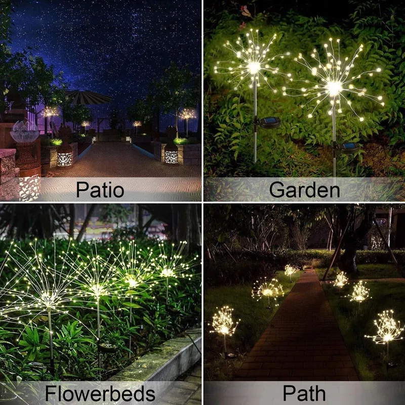 Solar Christmas Lights Outdoor Waterproof 8 Modes Fairy Lights 60 90 ...