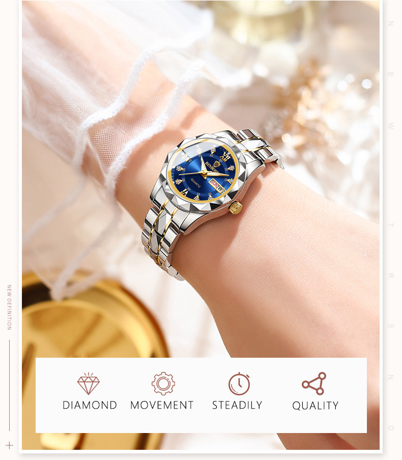 BINBOND Women Quartz Luxury Watch Waterproof with Week/ Date/ Clock main image 0