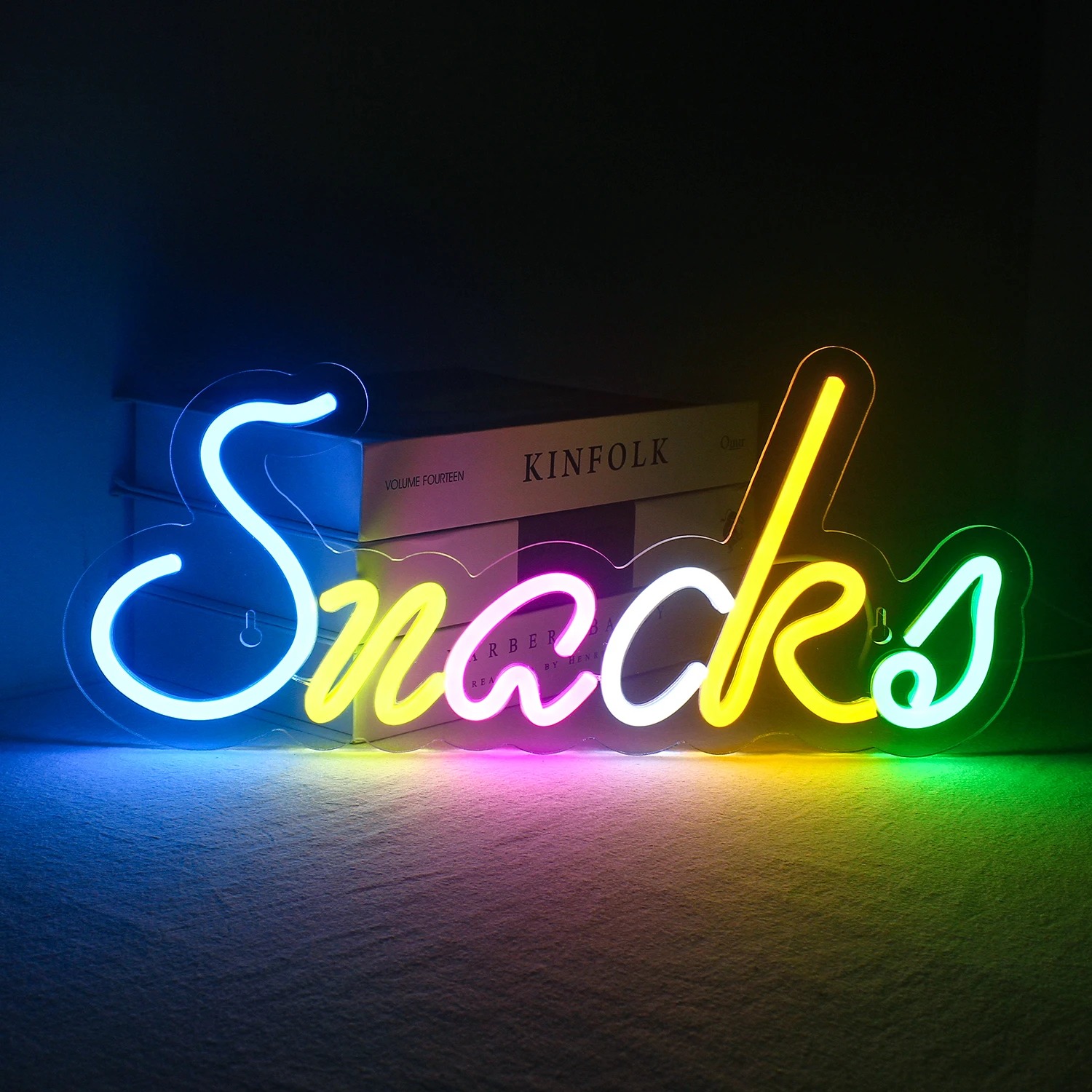 Snacks LED Neon Sign Light, Snack Bar Sign Art Wall Decor, Candy Shop