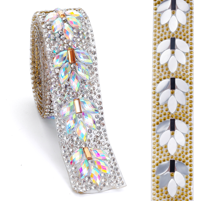 1Yard 91cm Rhinestones Tape Trim shining Flower element Rhinestone trim ...