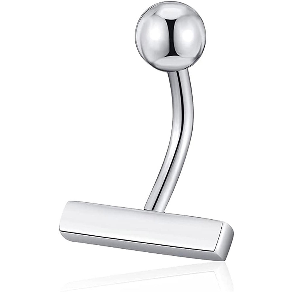 1 Simple Fashion TShaped Stainless Steel Belly Button Ring Ladies