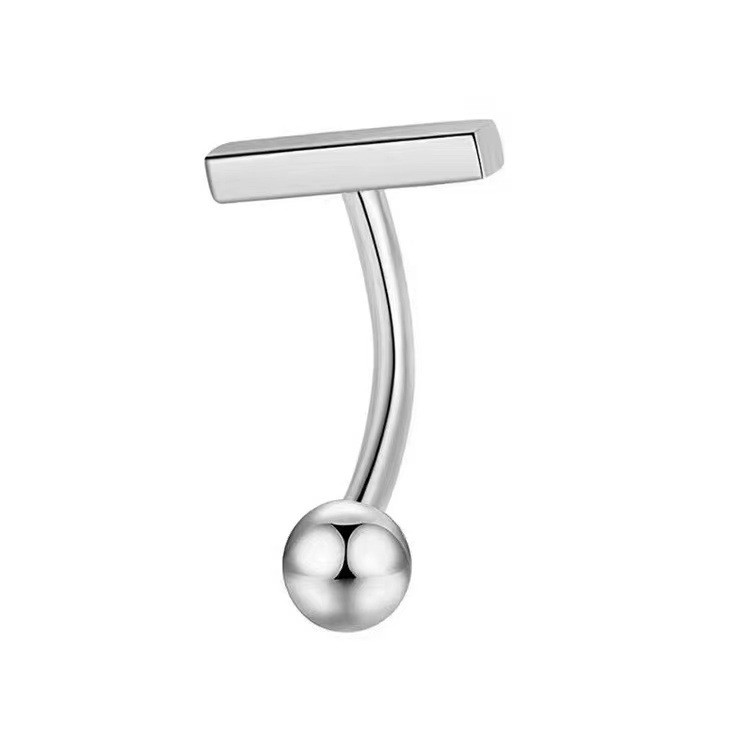 1 Simple Fashion TShaped Stainless Steel Belly Button Ring Ladies