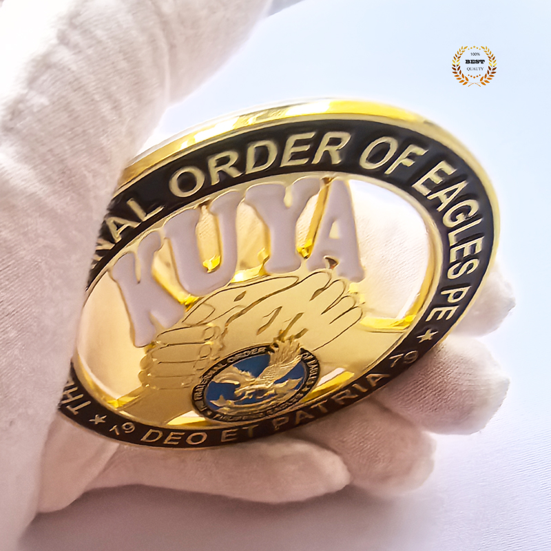 3 Inches Solid Cut-Out 3D Metal KUYA Emblem Eagles Fraternal Logo DEO ...