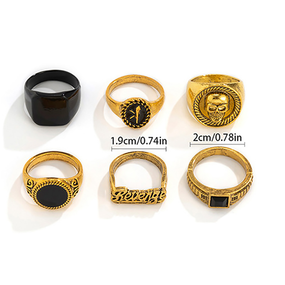 Ring Set for Men Trendy Stackable Hand Jewelry Fashion Accessories Male ...