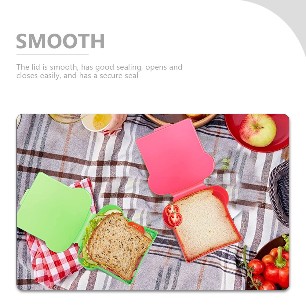 [READY STOCK] 4 Pcs Loaf Bread Outdoor Container Snacks Kids Fresh Keep ...