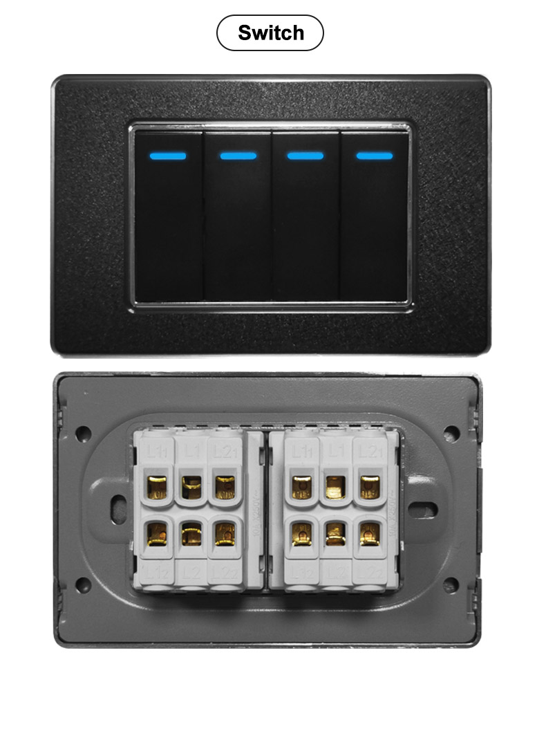 FRM Switch Socket Acrylic Frosted Multifunctional Switch Socket Switch ...