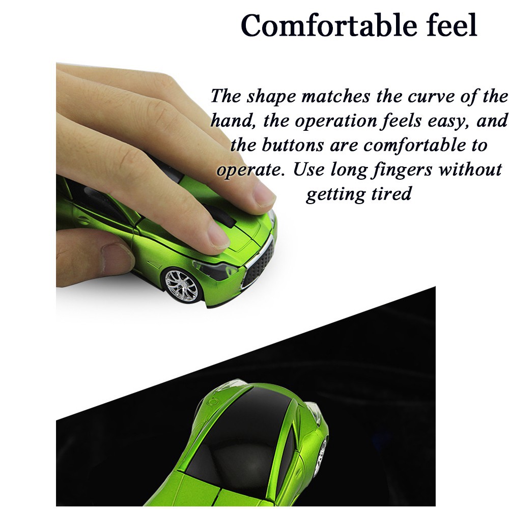 Car Wireless Mouse 2.4GHz Optical Car Shape Wireless Mice Ergonomic ...
