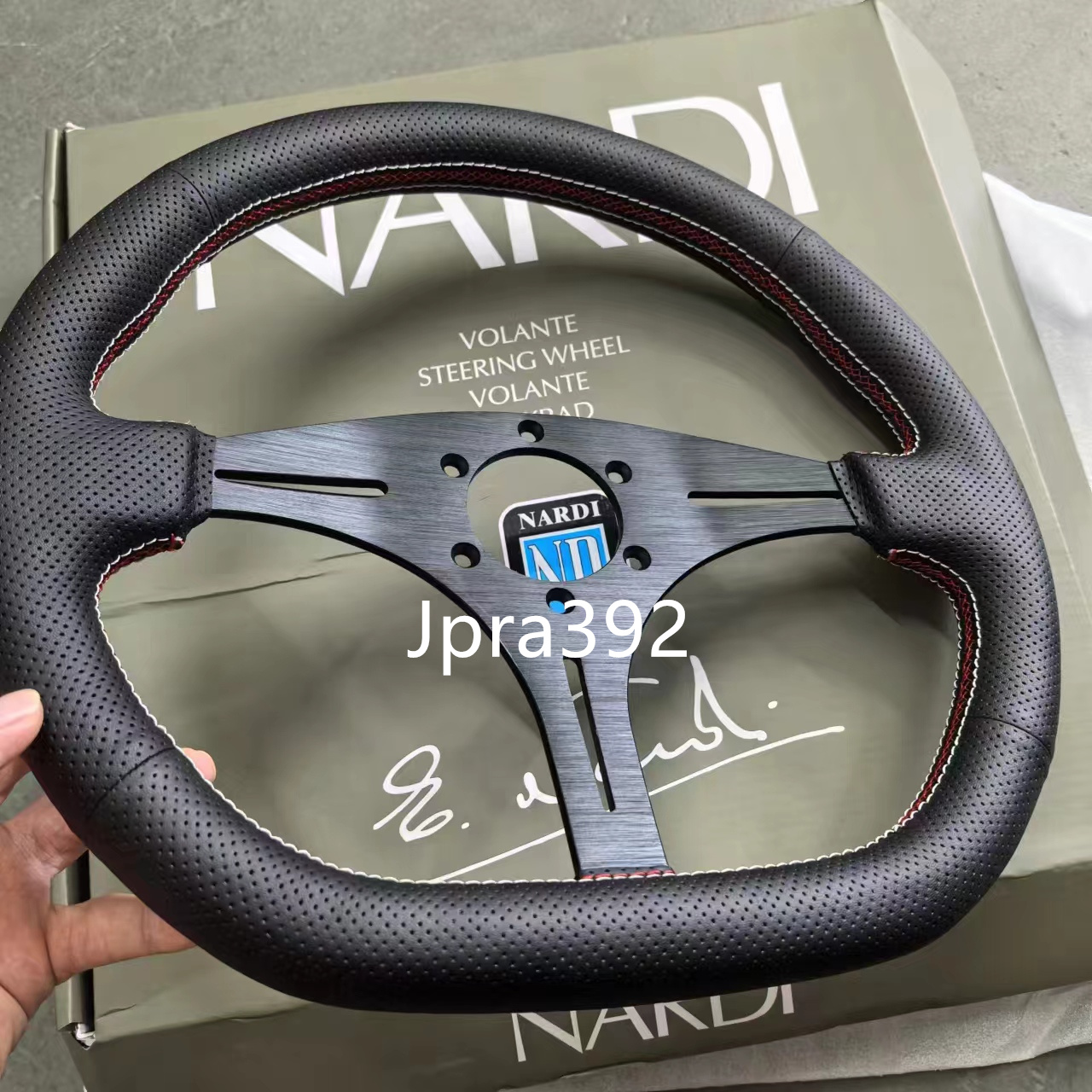 14-inch nardi car leather D-shaped steering wheel ND drift racing ...