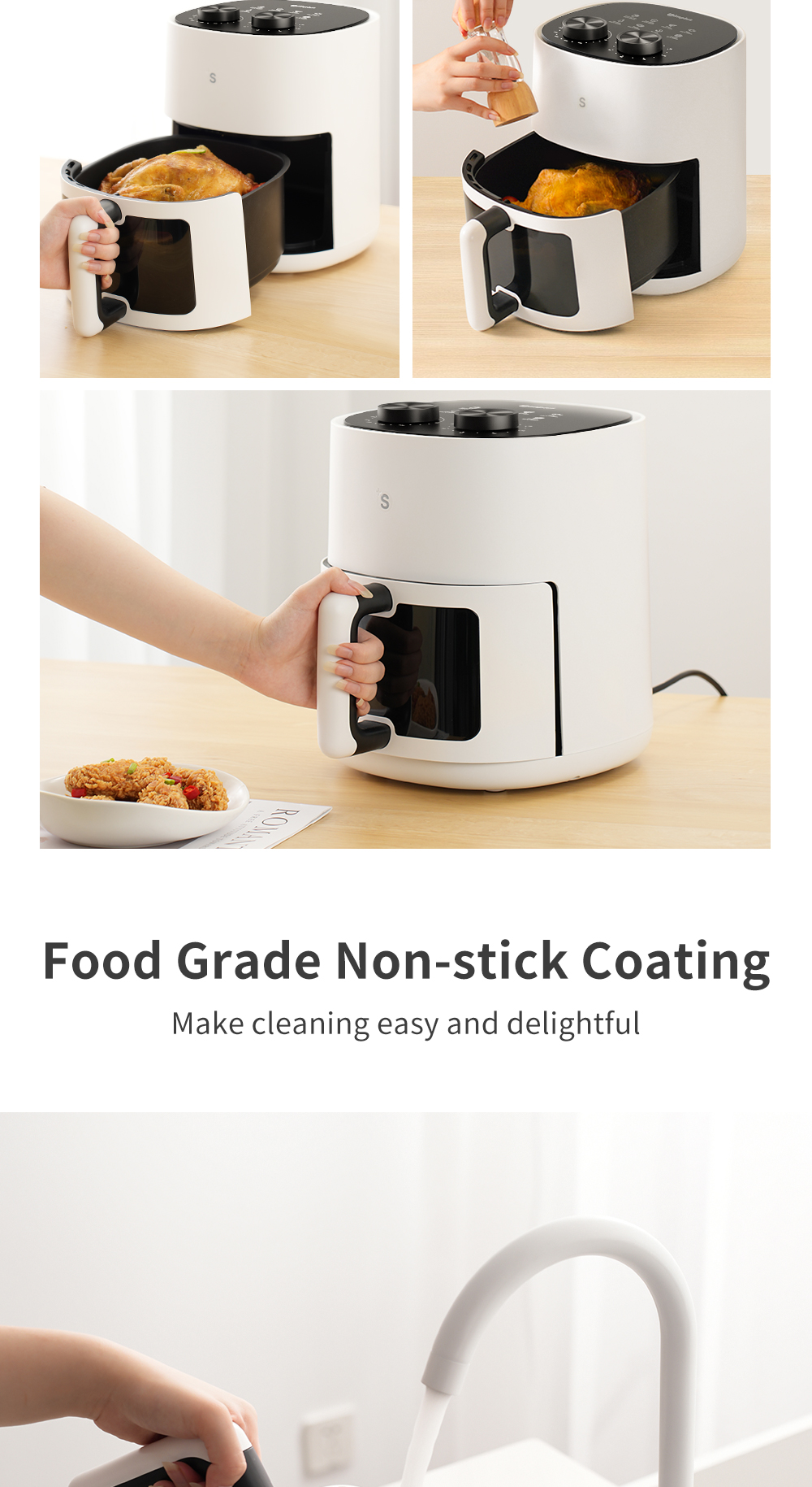 Simplus Air Fryer 5L Viewable Window Multifunctional Airfryer Oil Free ...
