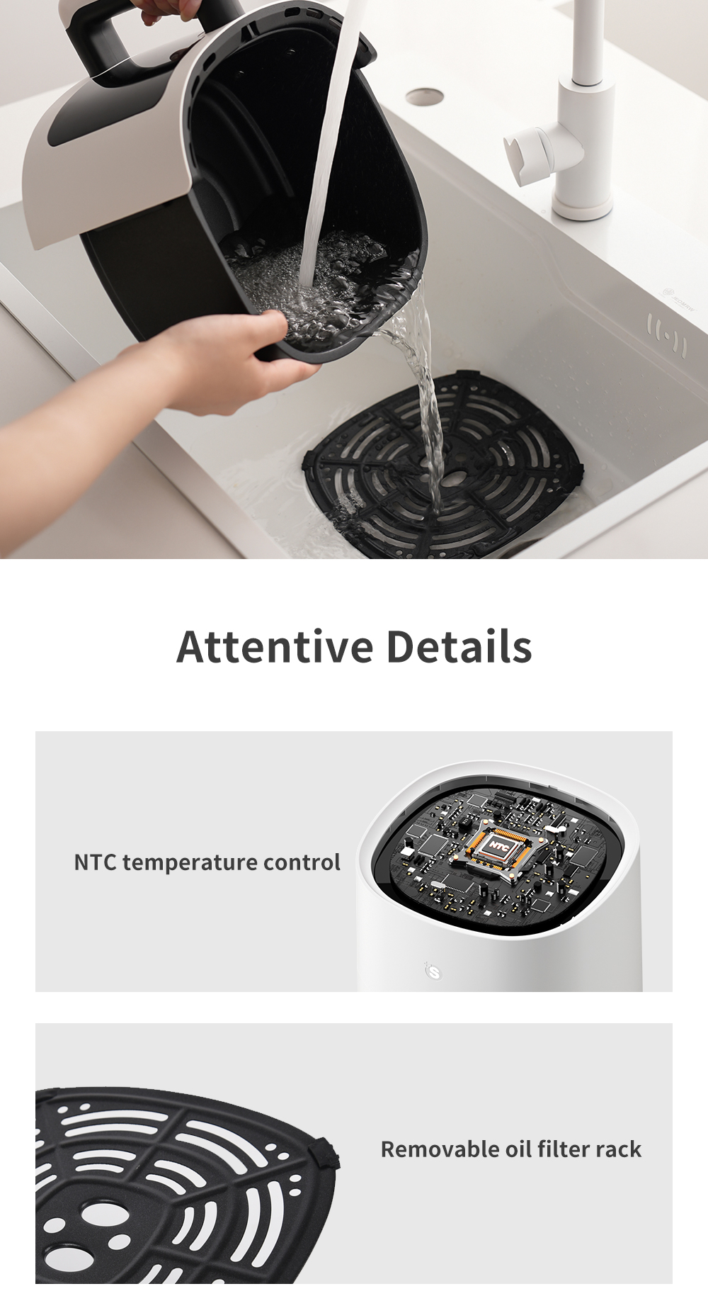 Simplus Air Fryer 5L Viewable Window Multifunctional Airfryer Oil Free ...