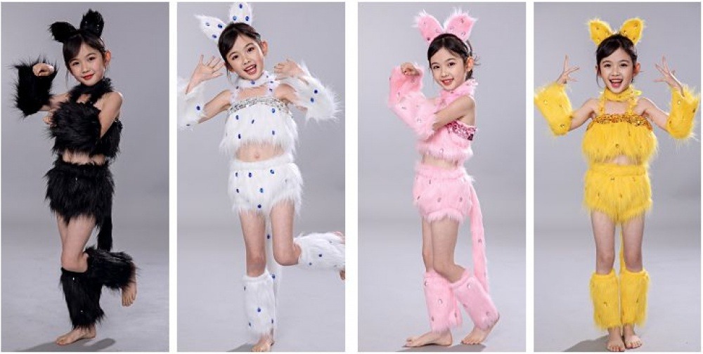 【Ready Stock】Children's Animal Kitten Performance Costume Dress For ...