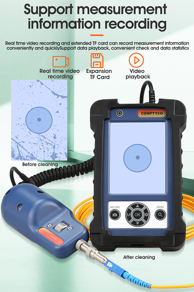 AUA-400 Fiber Optic Inspection Microscope Probe with 3.5 inch Display ...