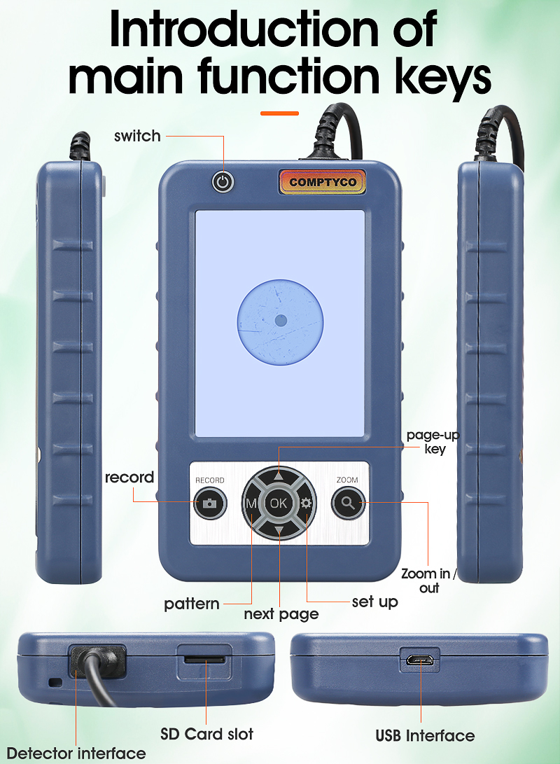 AUA-400 Fiber Optic Inspection Microscope Probe with 3.5 inch Display ...