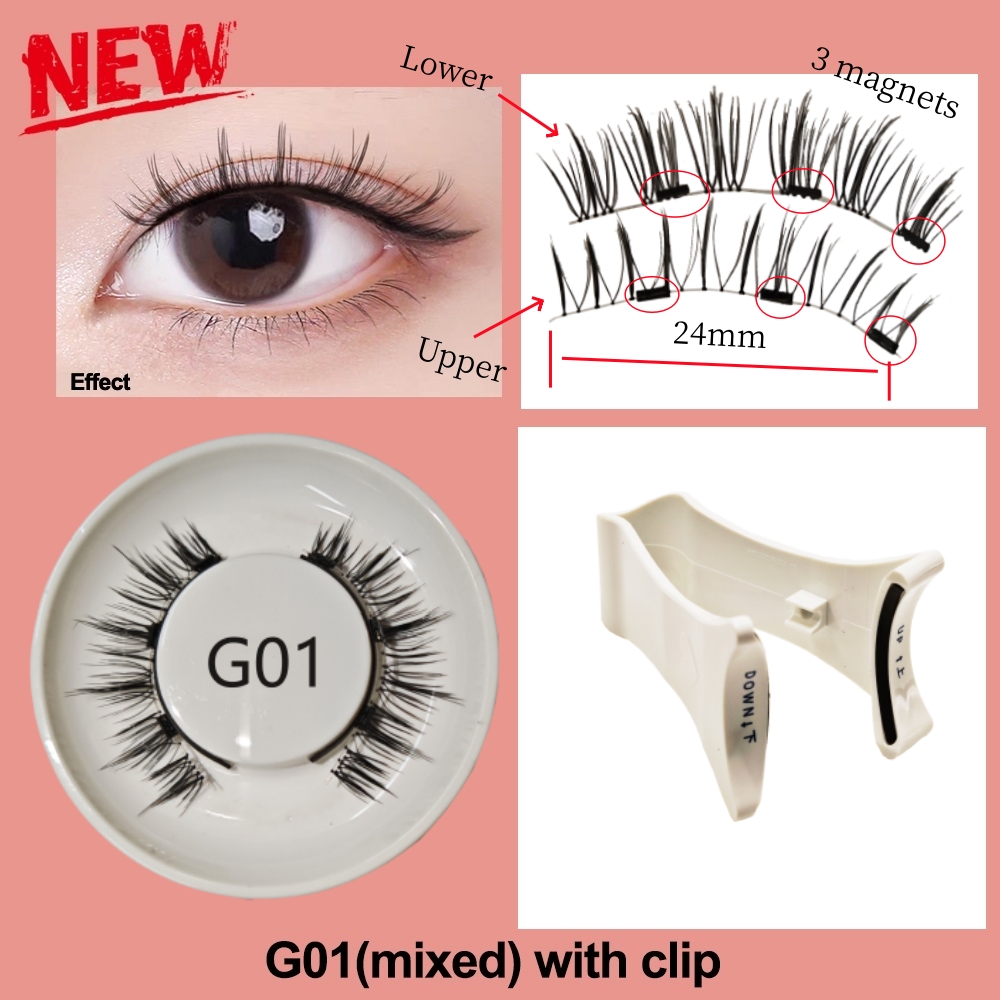 Magnetic False Eyelashes, 1 Pair, Easy-to-Wear, No-Glue Adhesion ...