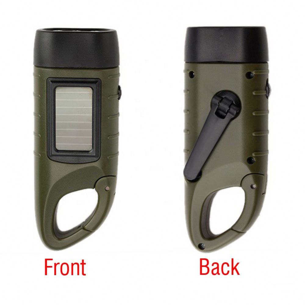 New Solar Powered Flashlight Hand Crank Dynamo Rechargeable LED Lamp ...