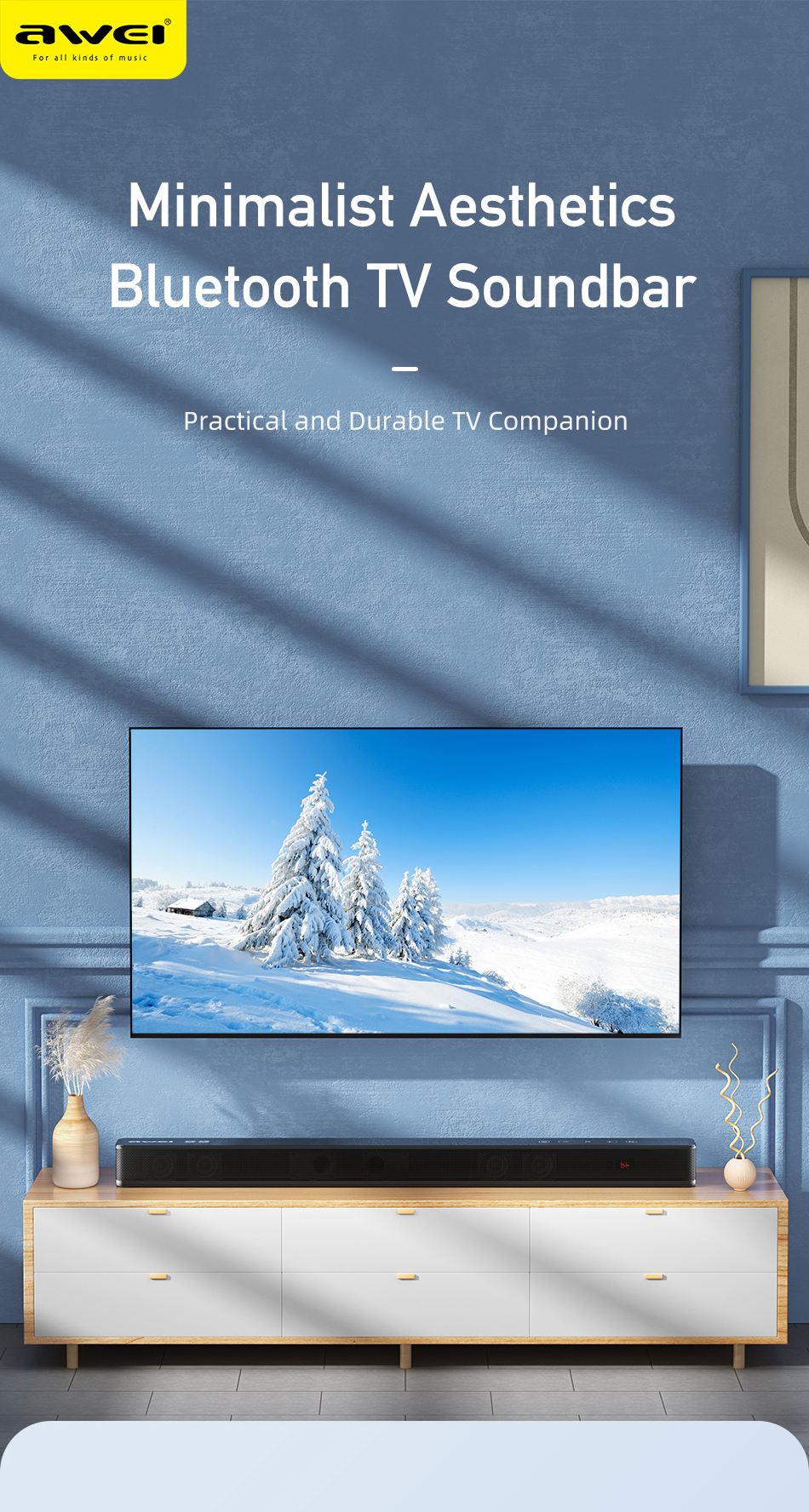 Awei Y998 80W TV Home Theater Sound Bar Subwoofer Full Range Speaker