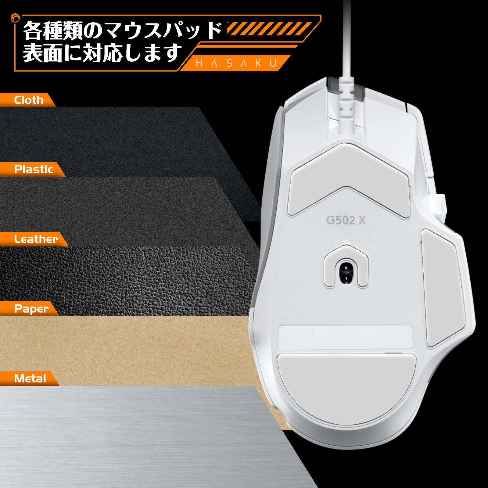 2 Sets HASAKU Rounded Curved Edges Game Mouse Feet Skates for Logitech ...