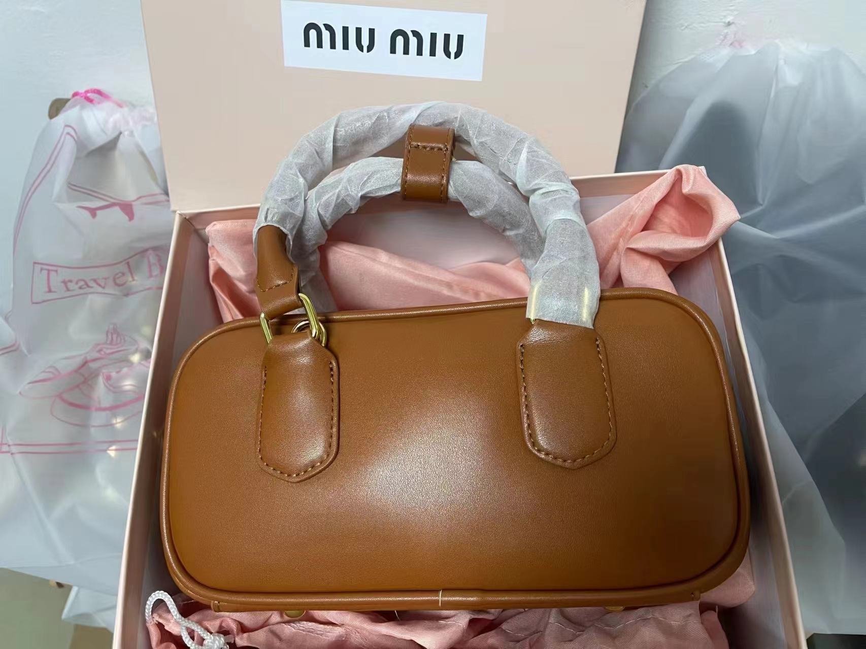 Miu Home Muse Bag Fashion Bowling Portable OneShoulder Messenger Bag