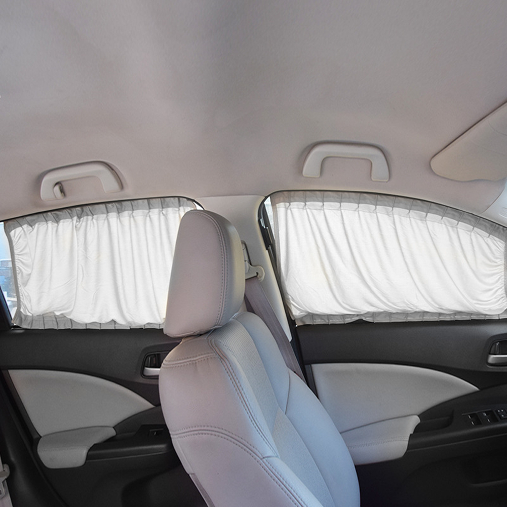 2pcs 50cm Car Sun Shade Side Window Foldable Uv Protection Black Pure ...