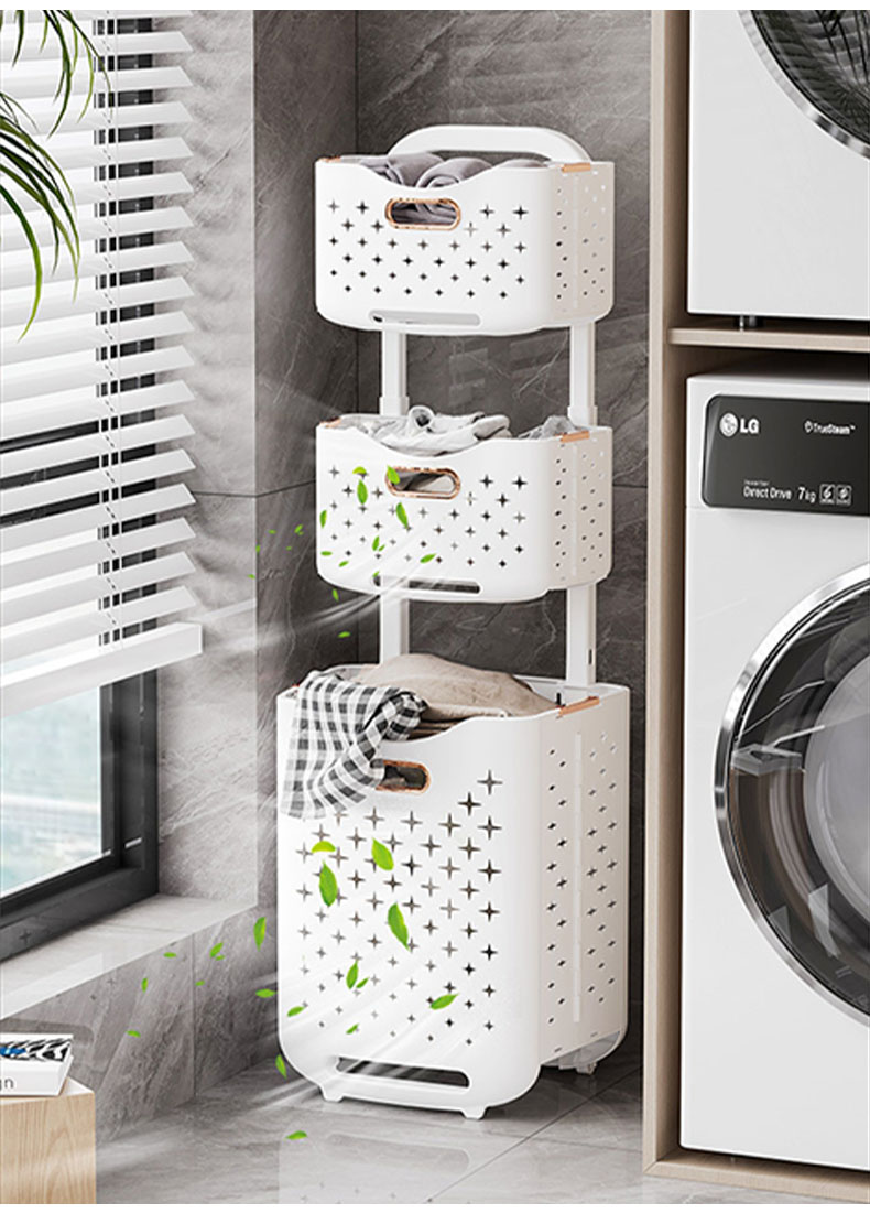 Plastic Laundry Basket With Handle Dirty Clothes Basket Foldable ...