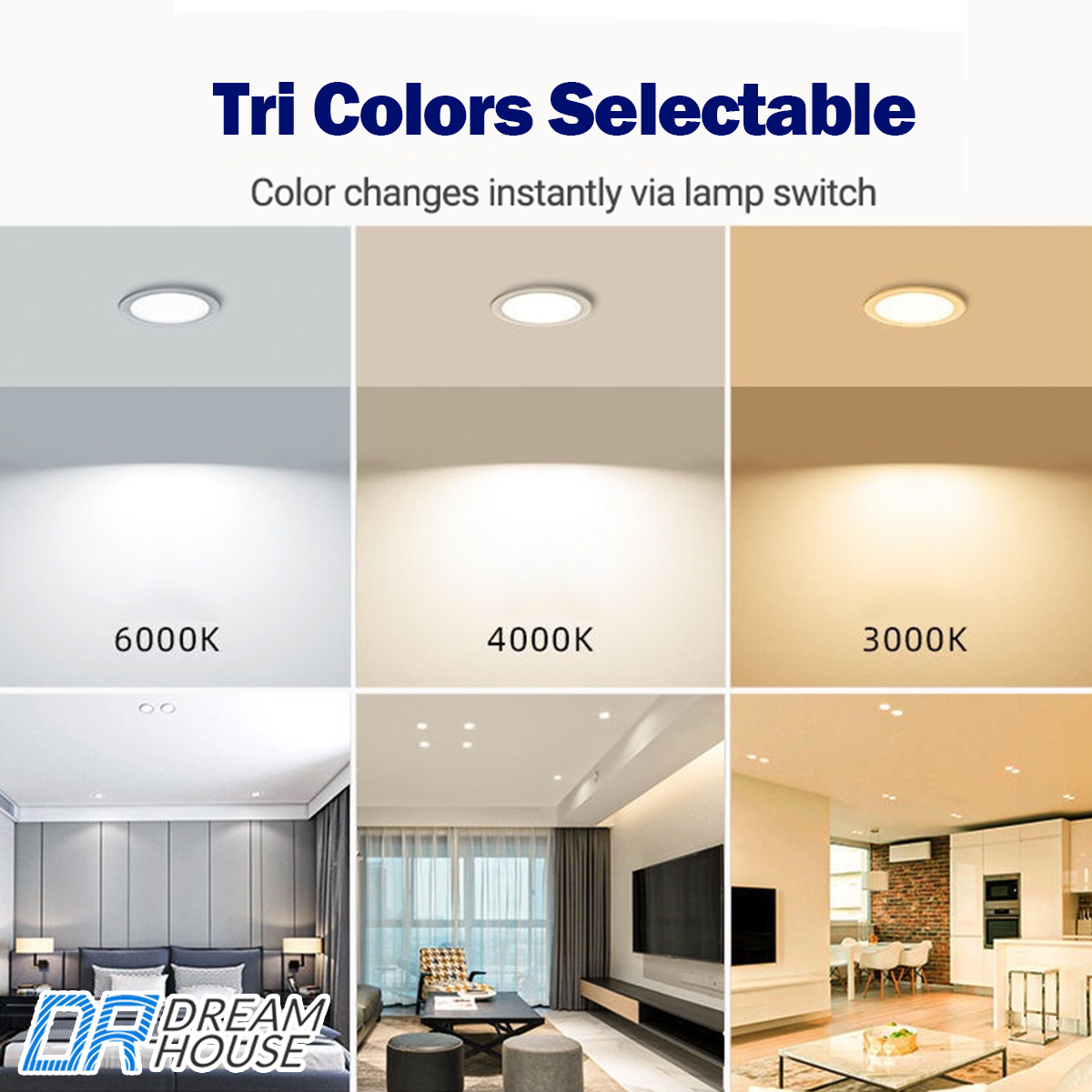 【DR】3 Colors Led Downlight ceiling Thin modern pin light Panel Light ...
