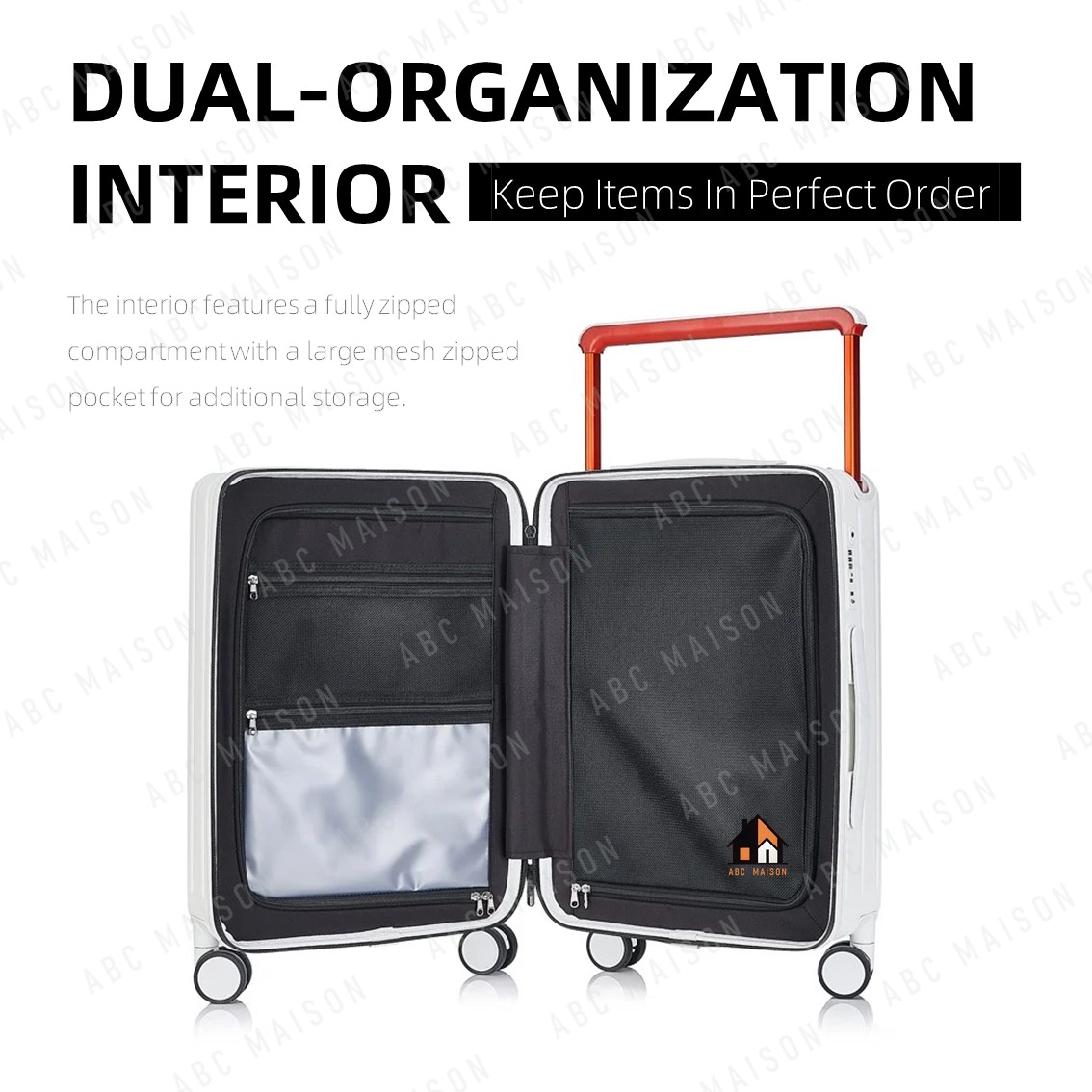 ABC Maison 20/24 Inch Luggage Front Opening Widen Luggage Travel Bag ...