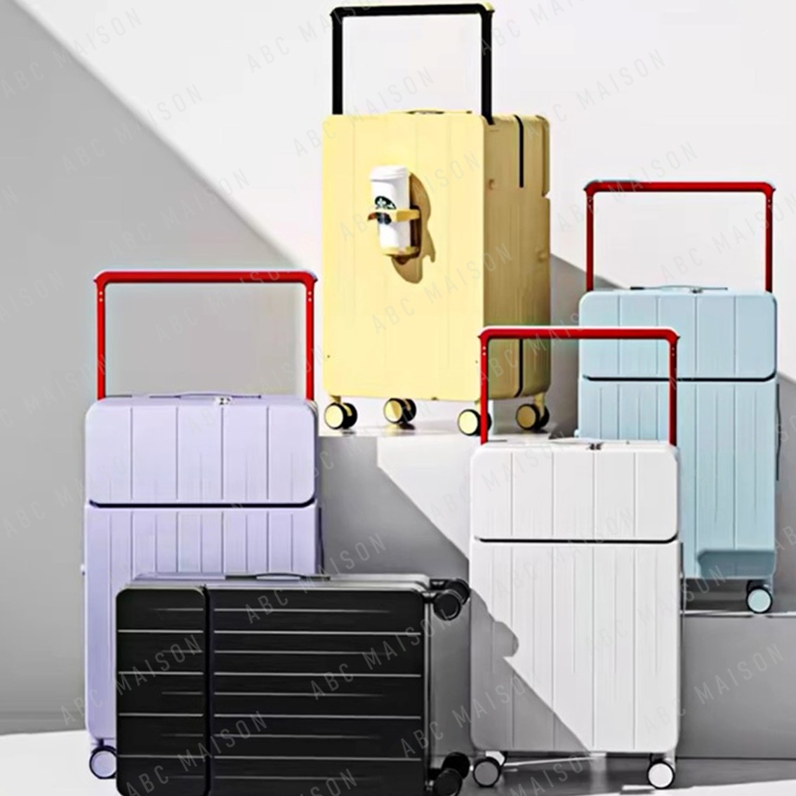 ABC Maison 20/24 Inch Luggage Front Opening Widen Luggage Travel Bag ...
