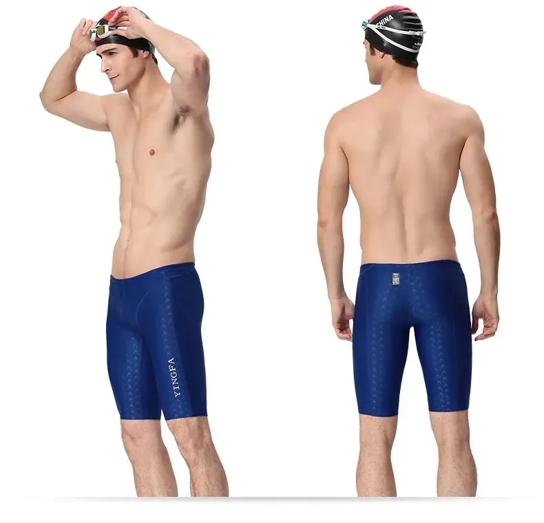 FINA Approved Men Professional Swimming Jammer Boys Swim Trunks ...