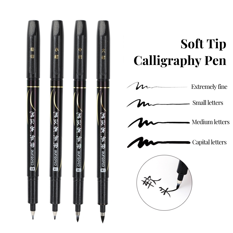 (Free Ink Refill)4pcs Calligraphy Pen Set Hand Lettering Brush Pens for ...