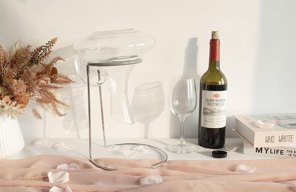 Wine Decanter Drying Rack Rubber Top Rust Proof Stainless Steel Stand ...