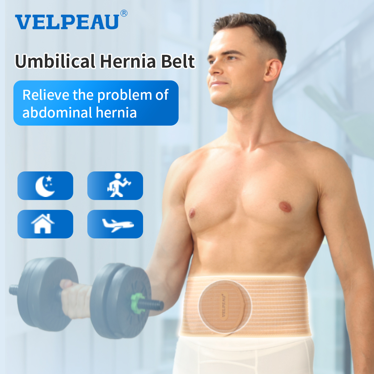VELPEAU Umbilical Hernia Belt - Navel Ventral Epigastric Incisional and ...
