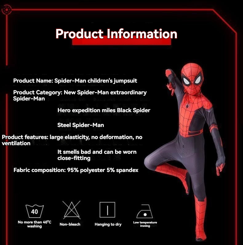 thumbnail image 2 of Spider-Man Far From Home Cosplay Costume - Black & Bright Red Zentai Suit - Halloween Party 2 of 4