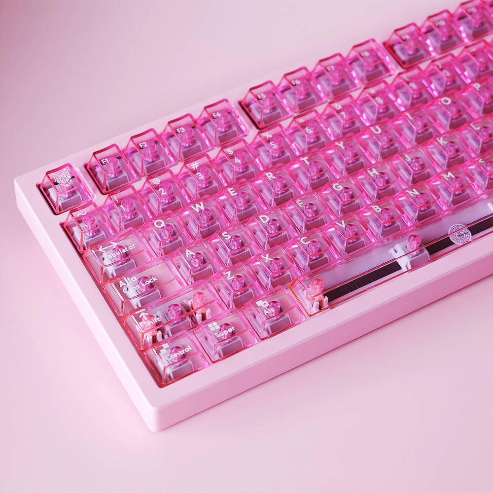 Purple PC Transparent Keycap/set 114Keys Cherry Profile Custom Keycaps ...