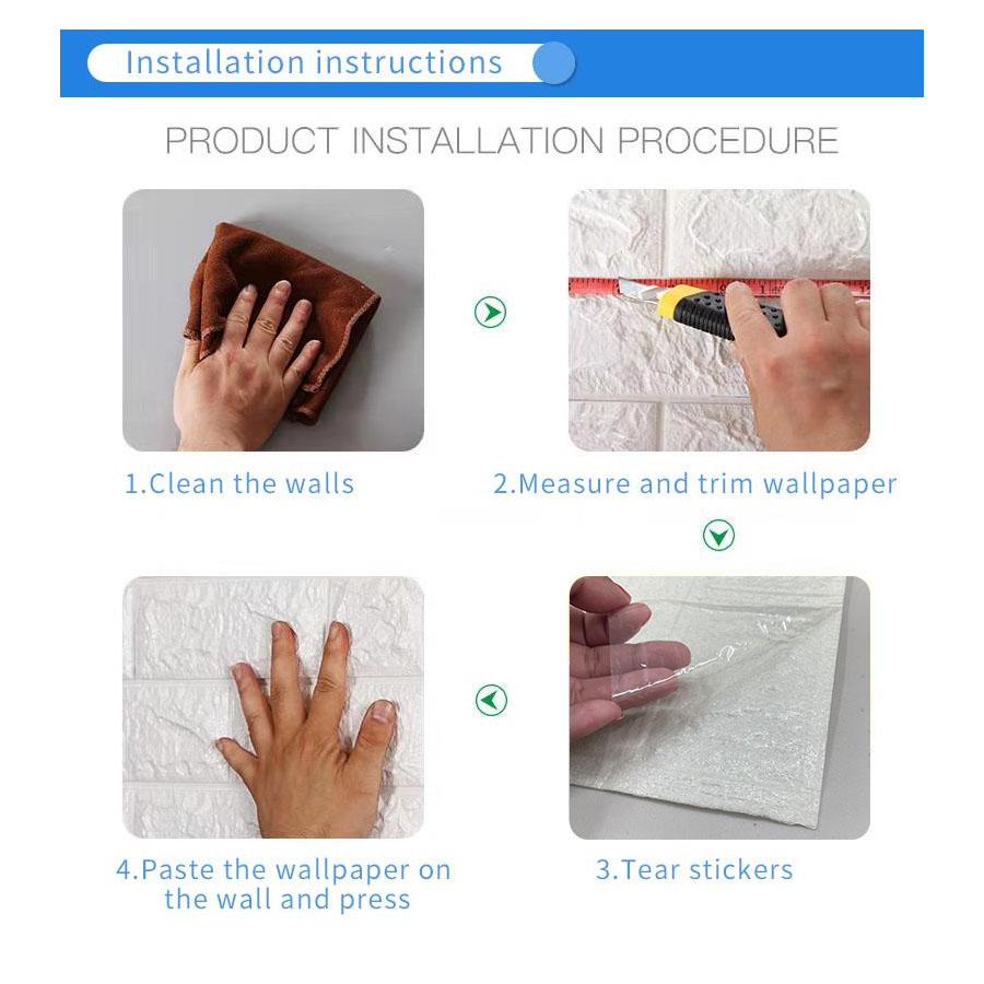 BIG SIZE SALE 3D 77X70cm Wallpaper Waterproof Adhesive Foam Wall