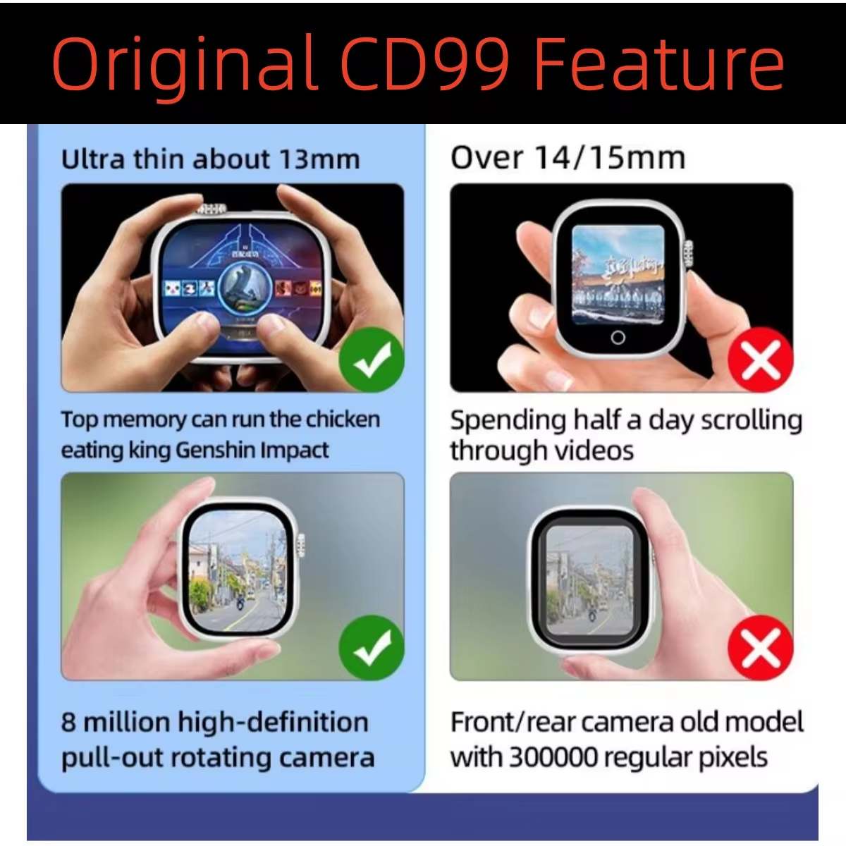 CD99 Smart Watch S9 Series Android With Camera 4G/5G GPS WIFI Compass 2 ...