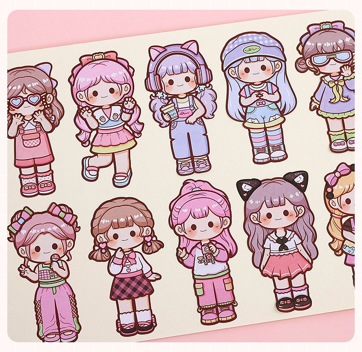 Mr.Paper Daily Wear Dress Up Stickers 12 Sheets/Set 10 Optional Cute ...