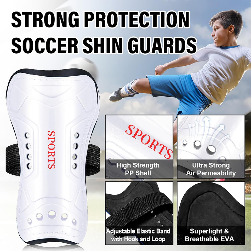 1Pair Football Shin Guards PVC Leg Protector Support Exercise Equipment ...