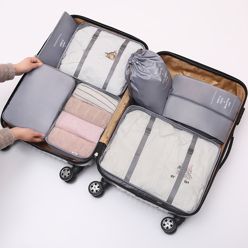 ABC MAISON 7 Pcs Travel Organizer Waterproof Luggage Organizer Portable ...