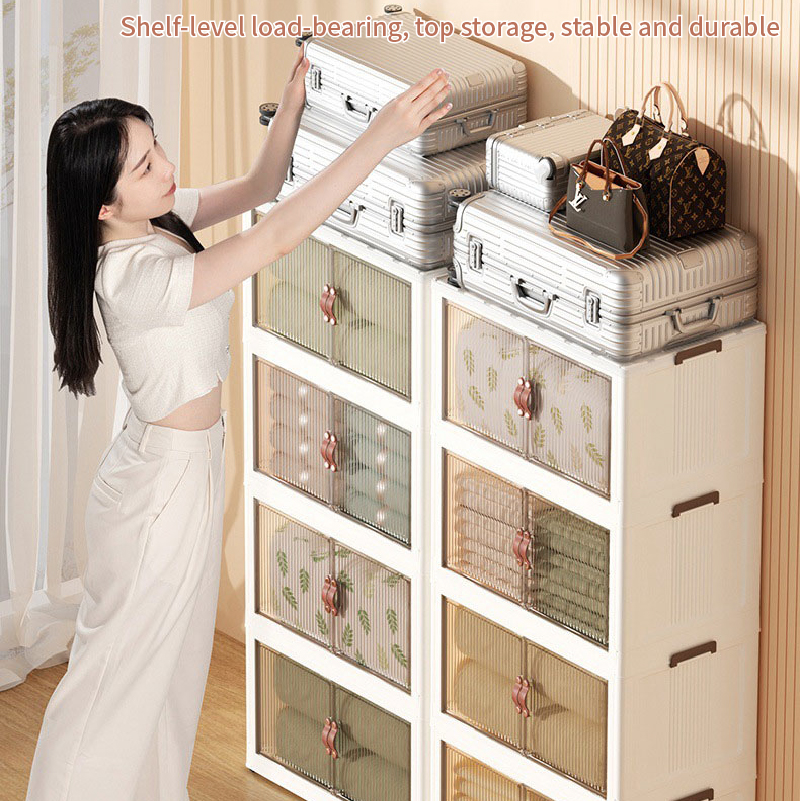 2/3/4/5 Layers Foldable storage box cabinet Kitchen storage Rack Toy ...