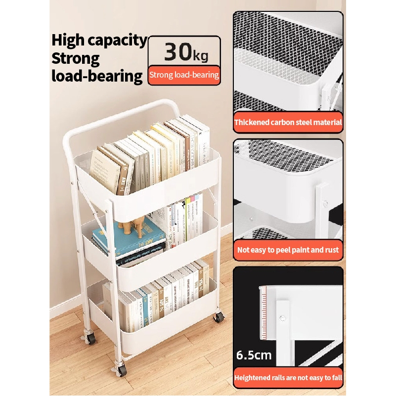 Foldable Moving Rack Kitchen Storage Shelf Cabinets Living Room ...