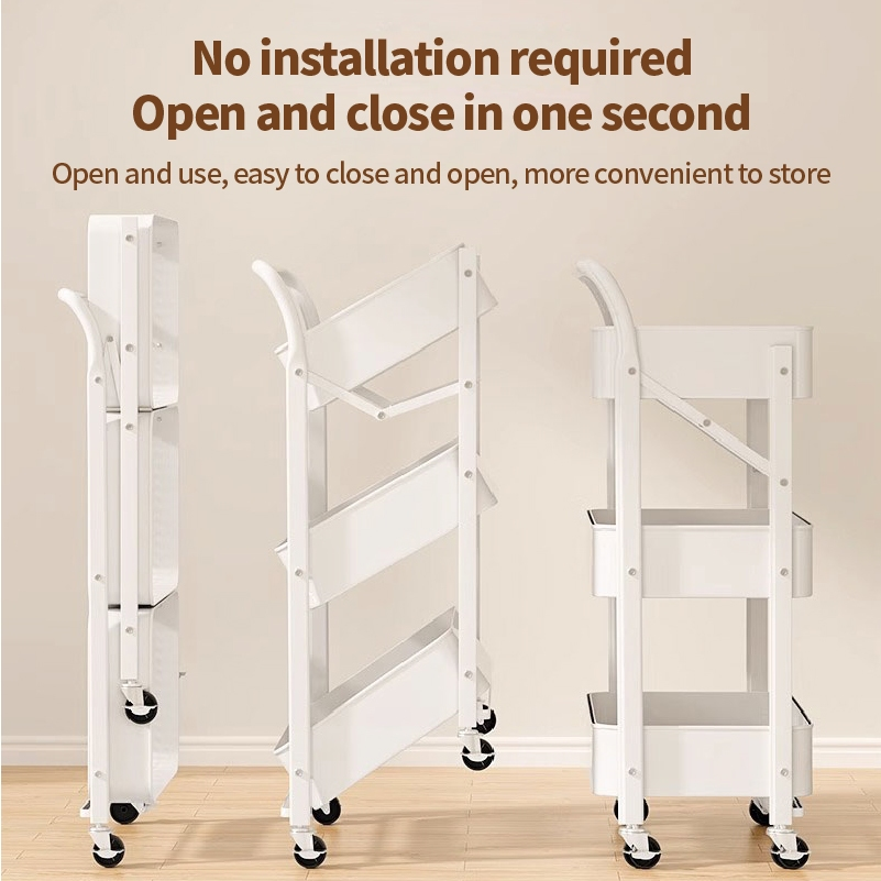 Foldable Moving Rack Kitchen Storage Shelf Cabinets Living Room ...