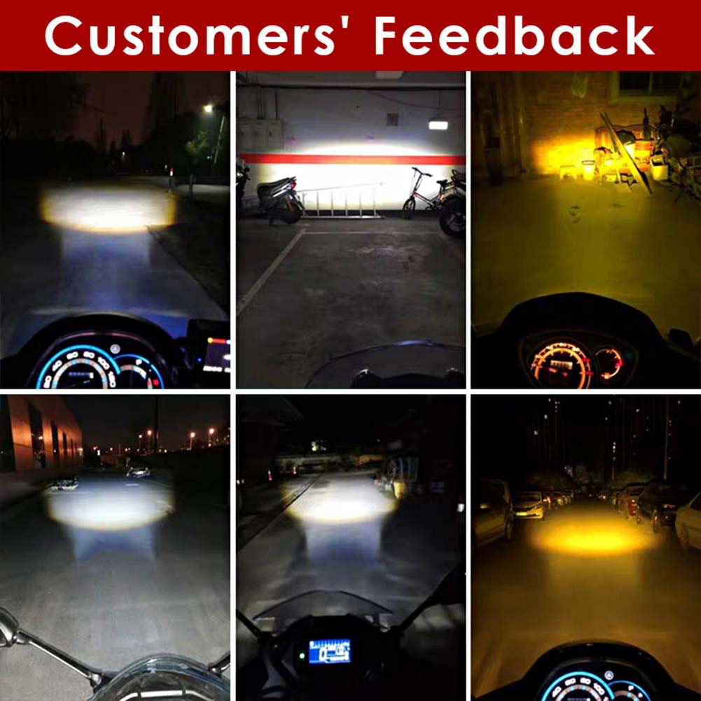 Dual color H4 Motorcycle Electric LED Headlight Bulbs Hight Low beam ...