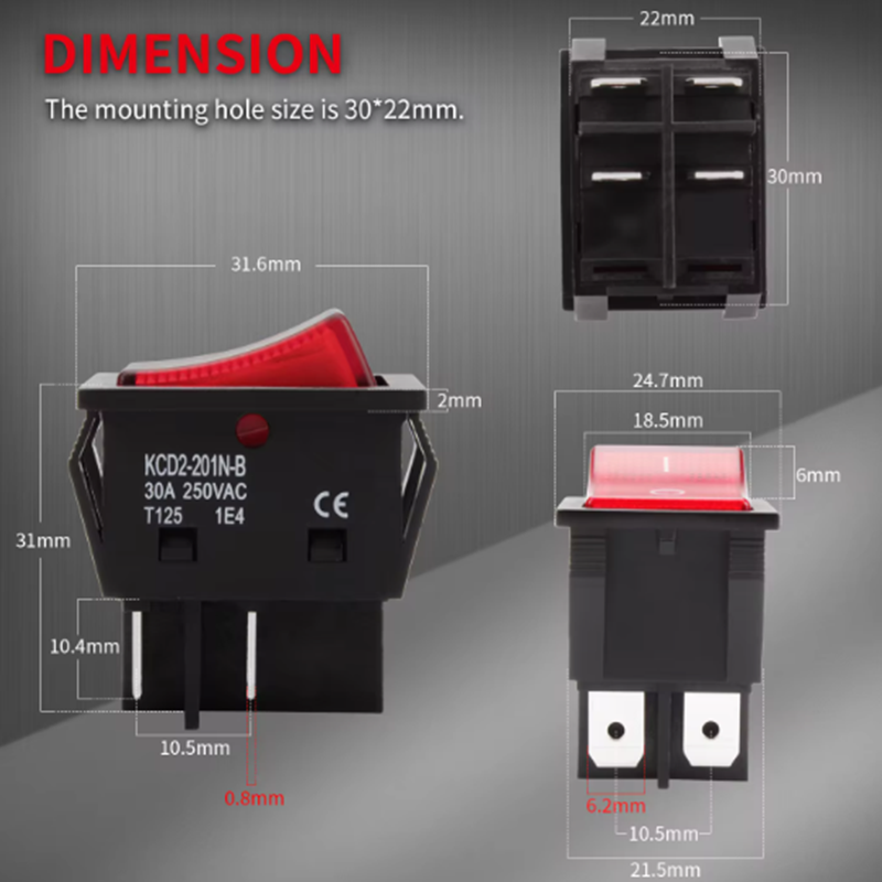 1 PCS AC High Current ON/OFF Rocker Power Button Switch, Specially for ...