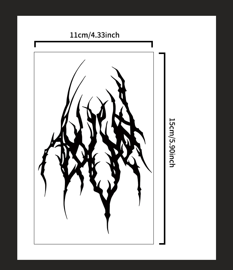 Dark Cool Style Temporary Tattoo Stickers, LongLasting Waterproof