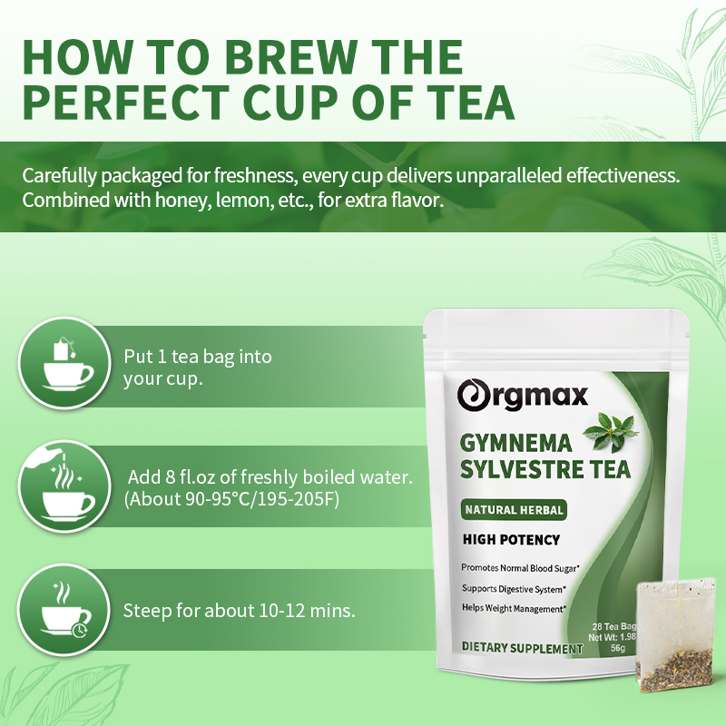 Orgmax Gymnema Sylvestre Tea Natural Herbal Promotes Normal Blood Sugar ...