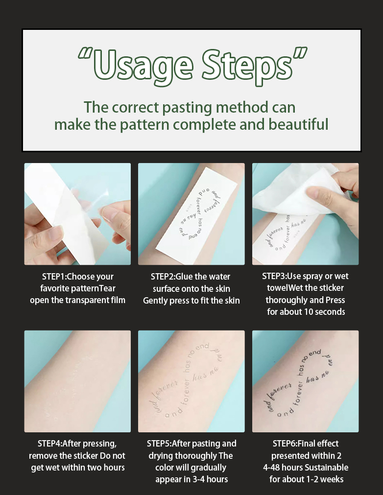 Dark Cool Style Temporary Tattoo Stickers, LongLasting Waterproof